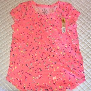 NWT Jumping Beans/SO Short Flutter Sleeve Graphic Tee Girls 12 Hi/low